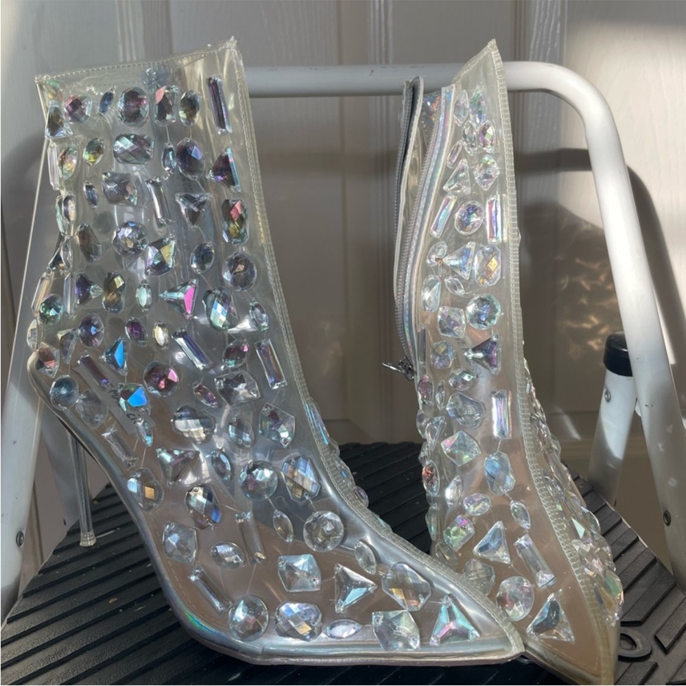 Steve Madden Iridescent Crystal Heeled Boots